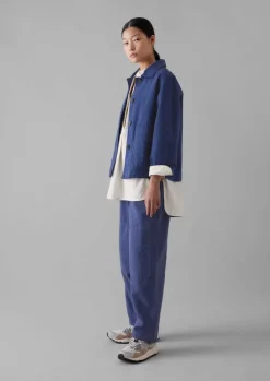 Garment Dyed Cotton Linen Canvas Trousers