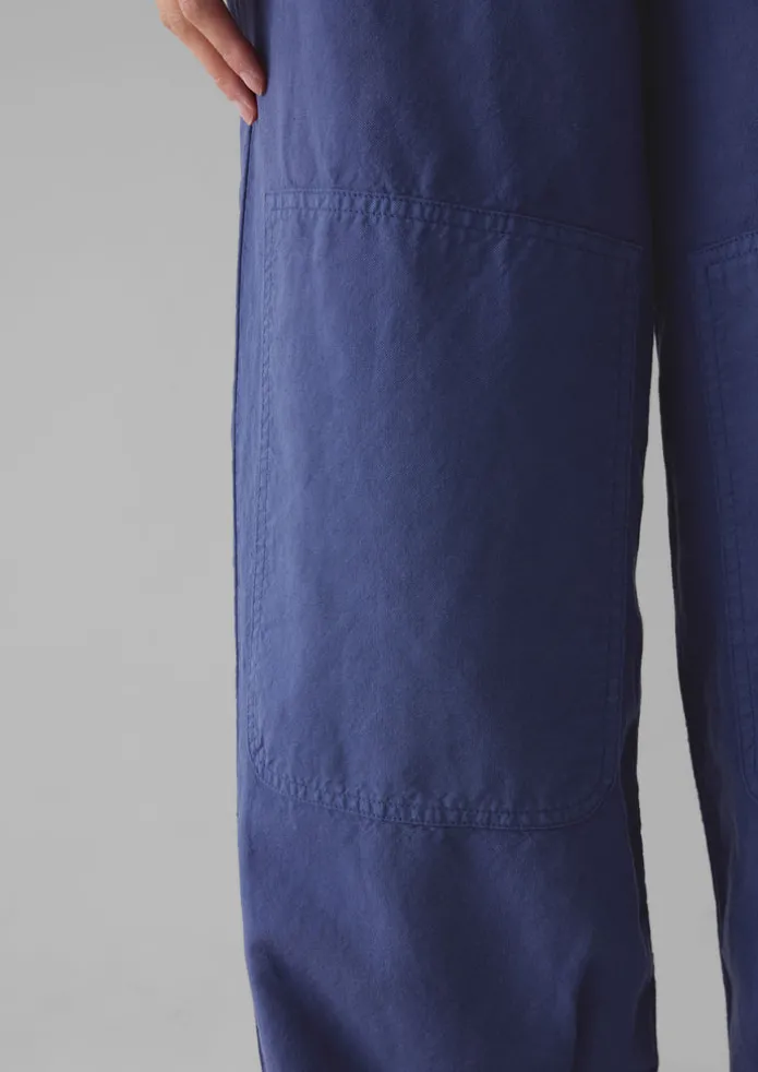 Garment Dyed Cotton Linen Canvas Trousers