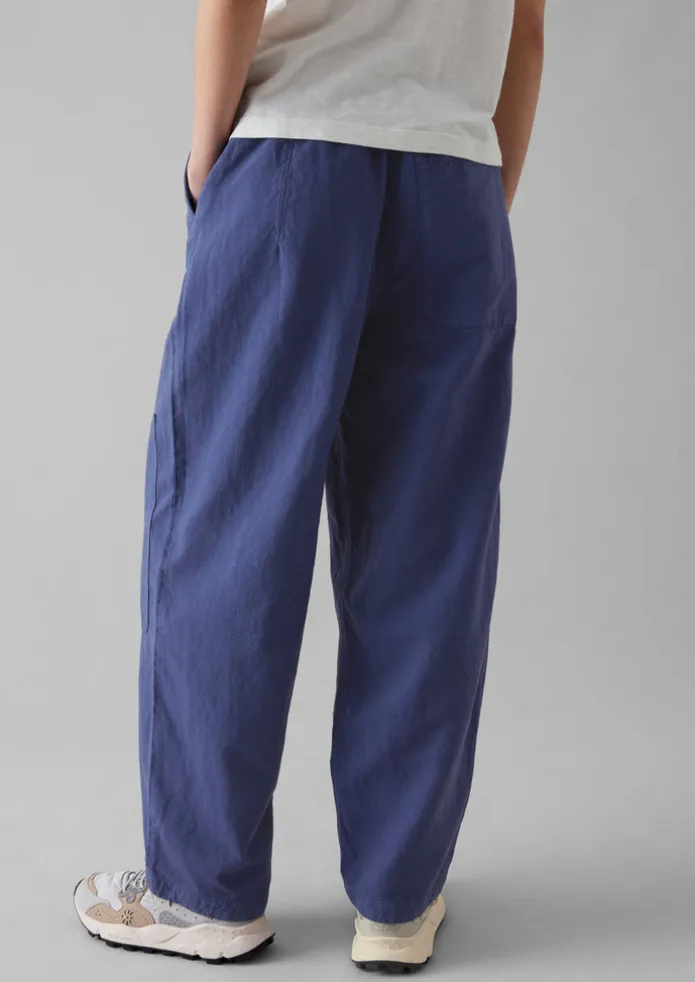 Garment Dyed Cotton Linen Canvas Trousers