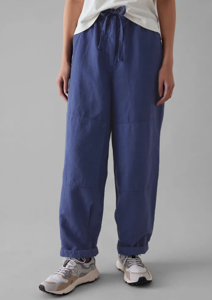 Garment Dyed Cotton Linen Canvas Trousers