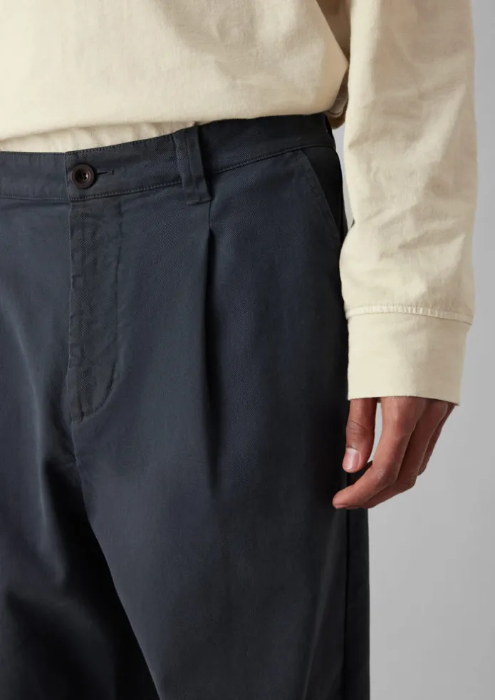Garment Dyed Cotton Pleat Trousers