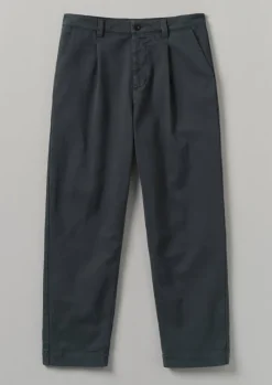 Garment Dyed Cotton Pleat Trousers