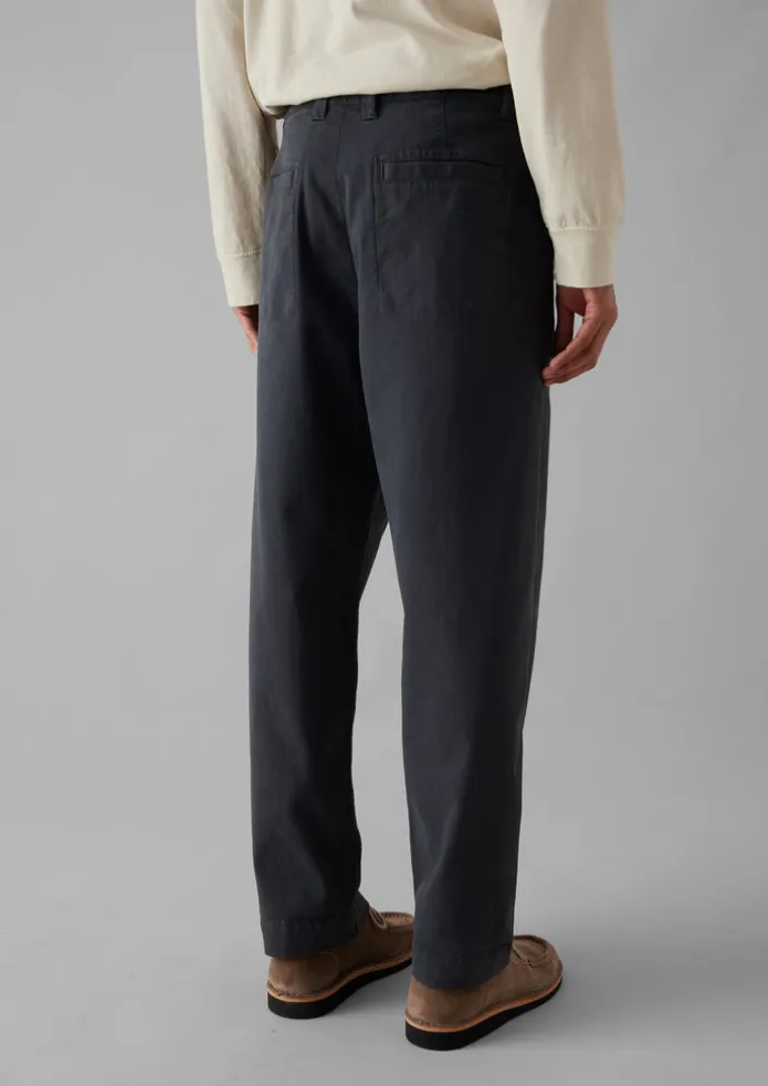 Garment Dyed Cotton Pleat Trousers