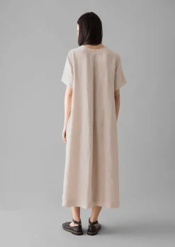 Garment Dyed Linen V-Neck Dress