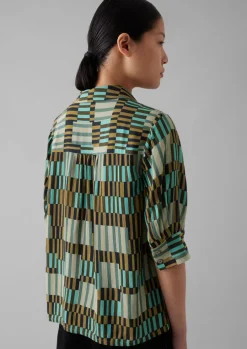 Gia Irregular Check Print Shirt