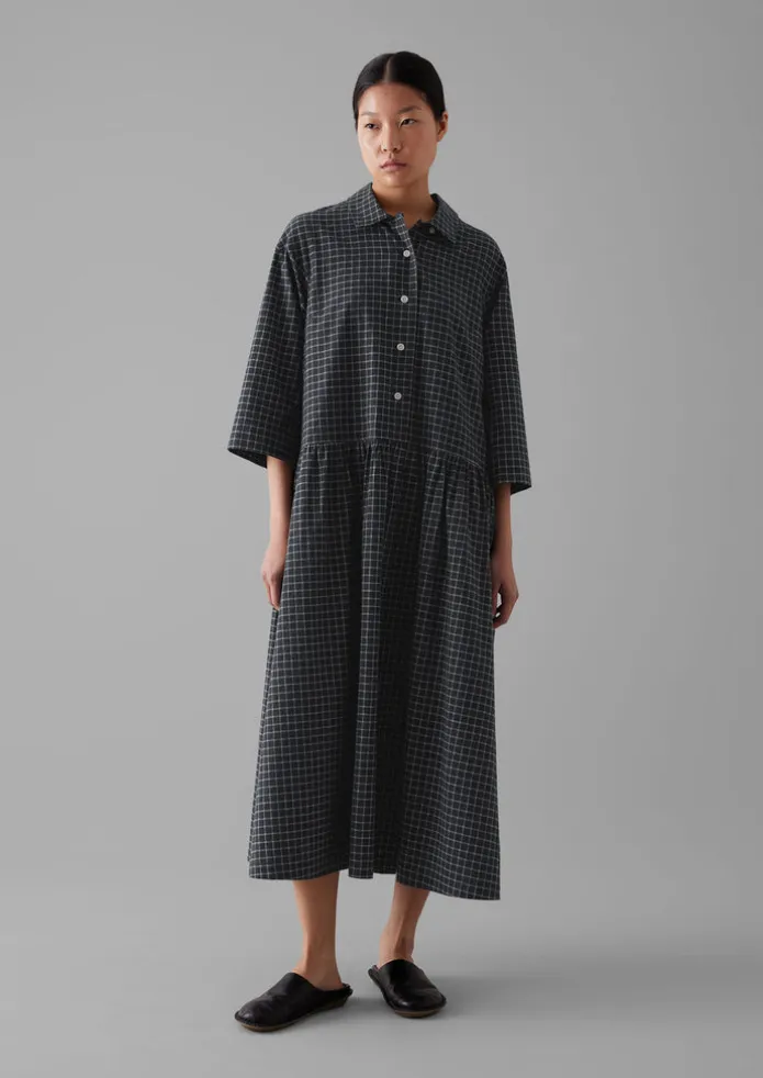 Graph Check Cotton Cashmere Shirt Dress