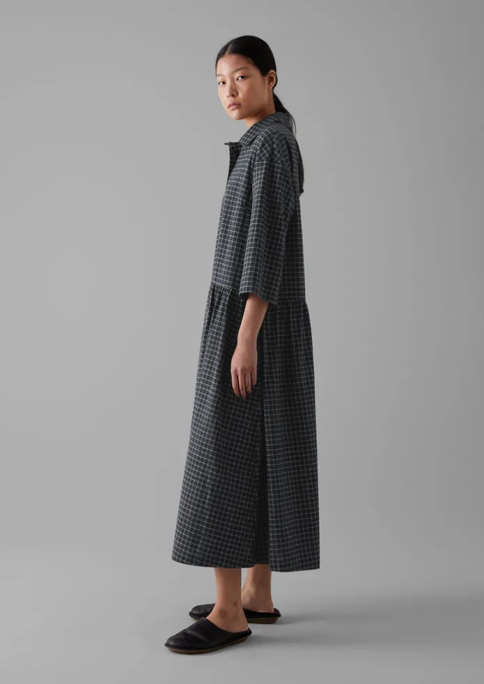 Graph Check Cotton Cashmere Shirt Dress