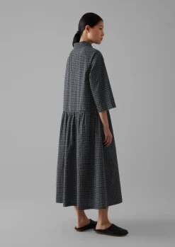 Graph Check Cotton Cashmere Shirt Dress