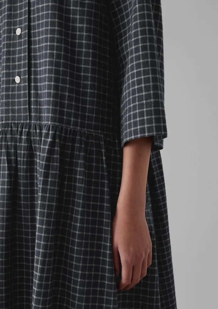 Graph Check Cotton Cashmere Shirt Dress