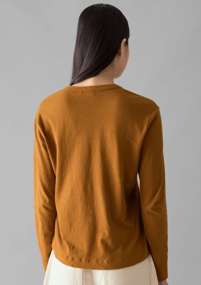 Half Placket Cotton Linen Tee