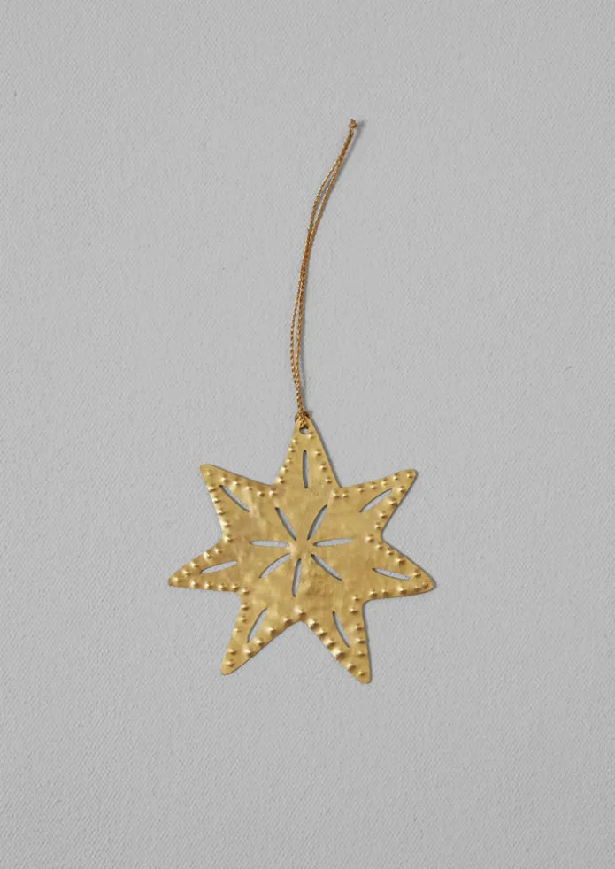 Hammered Metal Star Decoration