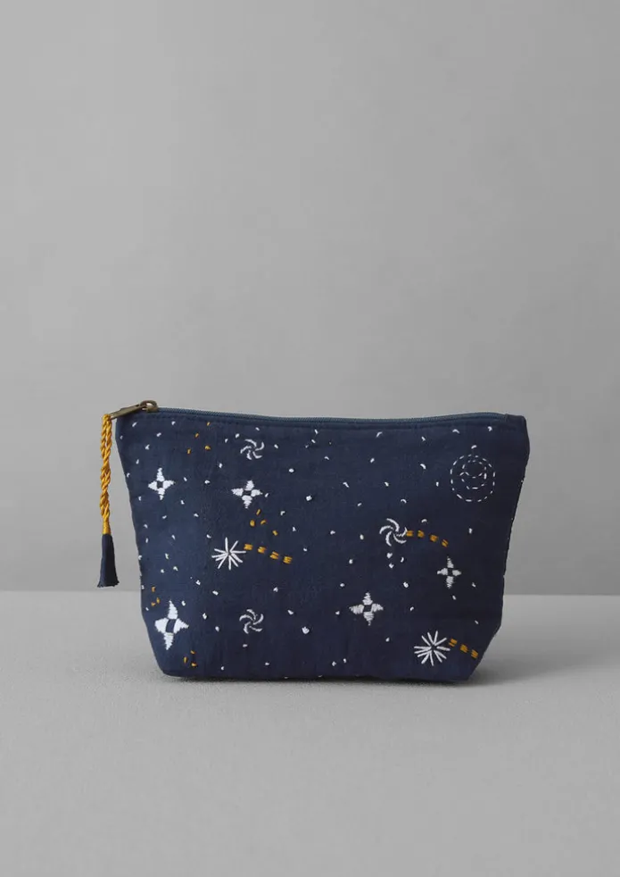 Hand Embroidered Celestial Pouch