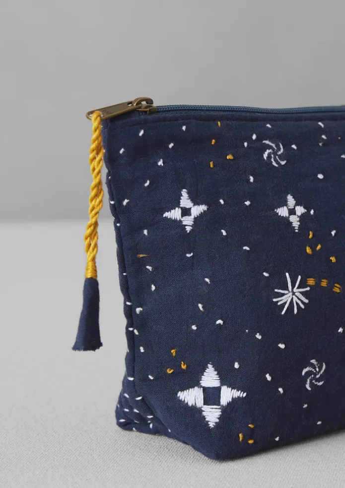 Hand Embroidered Celestial Pouch