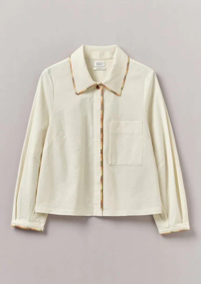 Hand Embroidered Textured Cotton Shirt