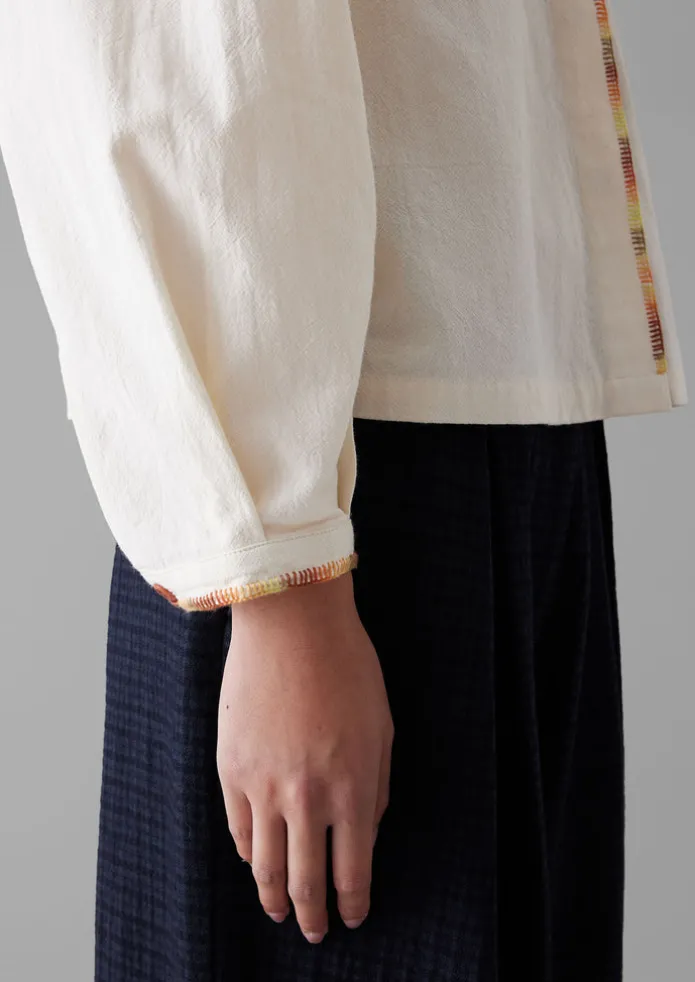 Hand Embroidered Textured Cotton Shirt
