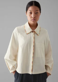 Hand Embroidered Textured Cotton Shirt