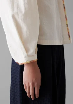 Hand Embroidered Textured Cotton Shirt
