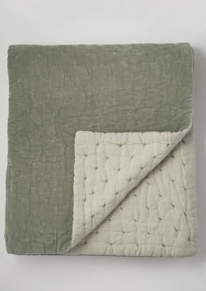 Hand Quilted Velvet Throw