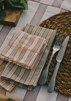Hand Woven Stripe Napkin Set