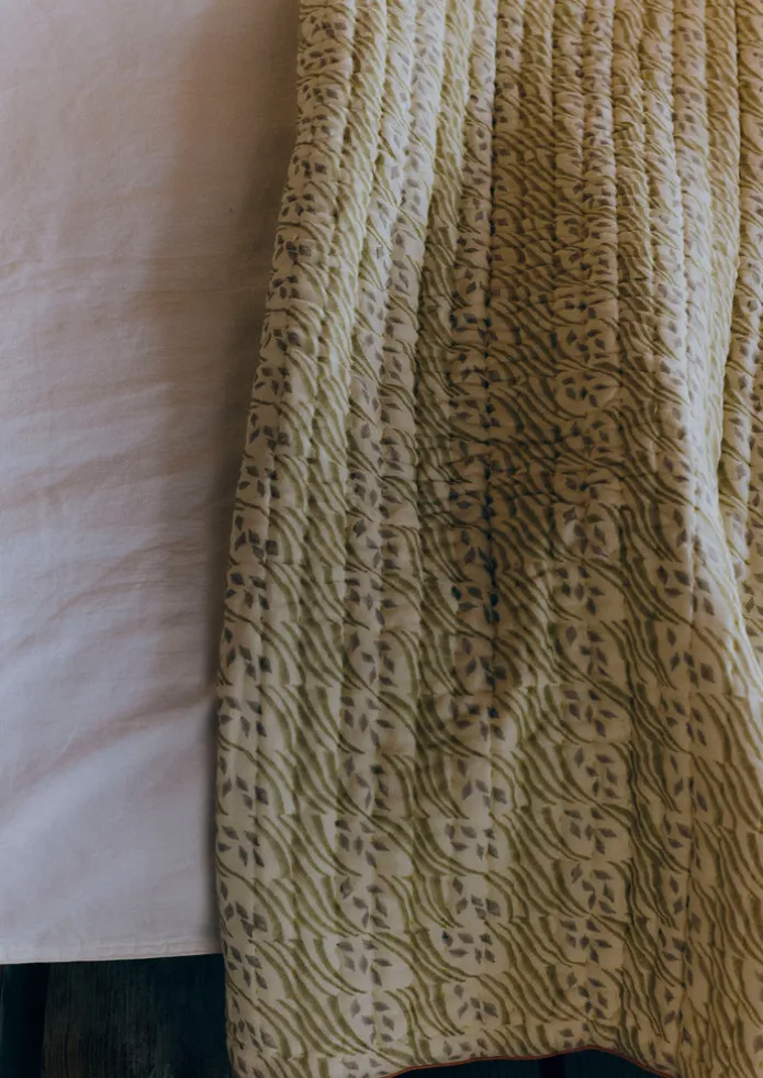 Harvest Block Print Cotton Quilt