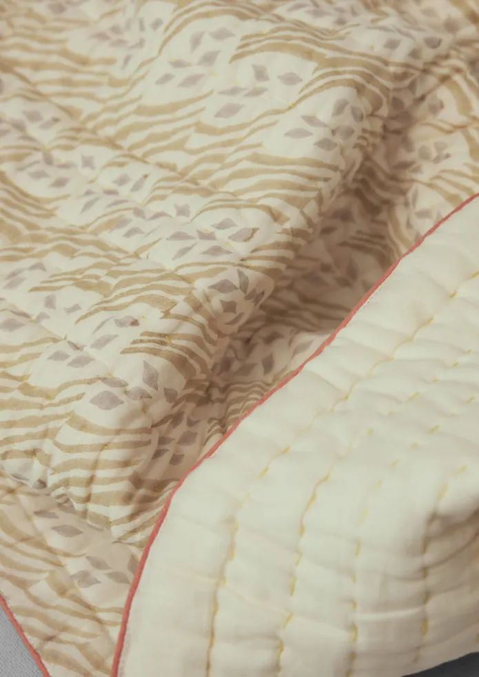 Harvest Block Print Cotton Quilt