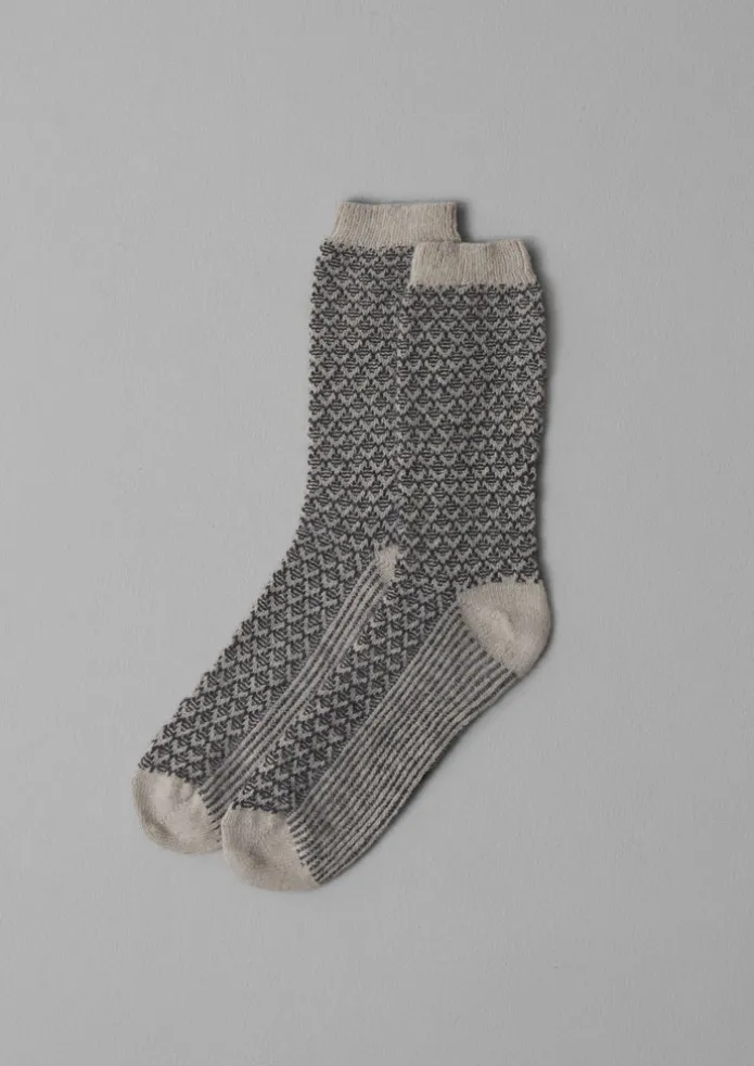 Honeycomb Stitch Wool Socks