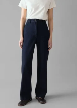 Indigo Denim Slim Leg Trousers
