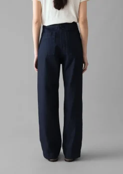 Indigo Denim Slim Leg Trousers