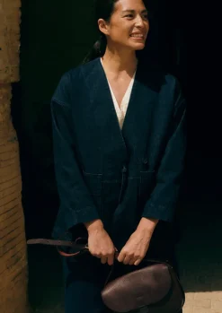 Indigo Denim Wrap Jacket