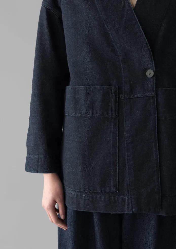 Indigo Denim Wrap Jacket