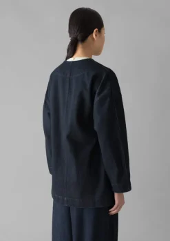Indigo Denim Wrap Jacket