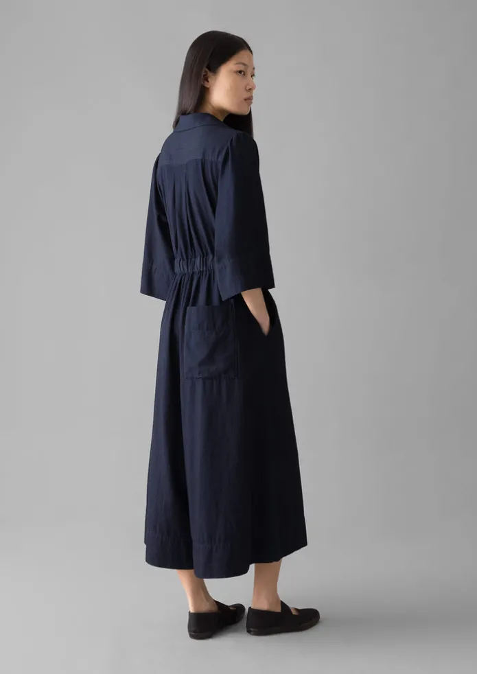Indigo Twill Culotte Jumpsuit