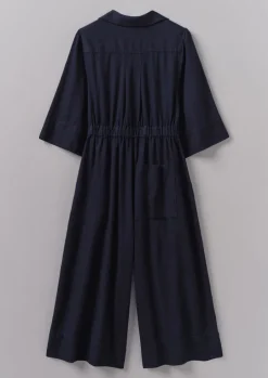 Indigo Twill Culotte Jumpsuit