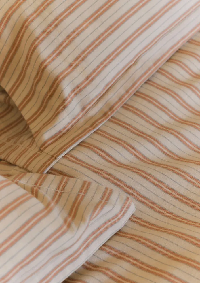 Ines Flannel Stripe Cotton Duvet Cover