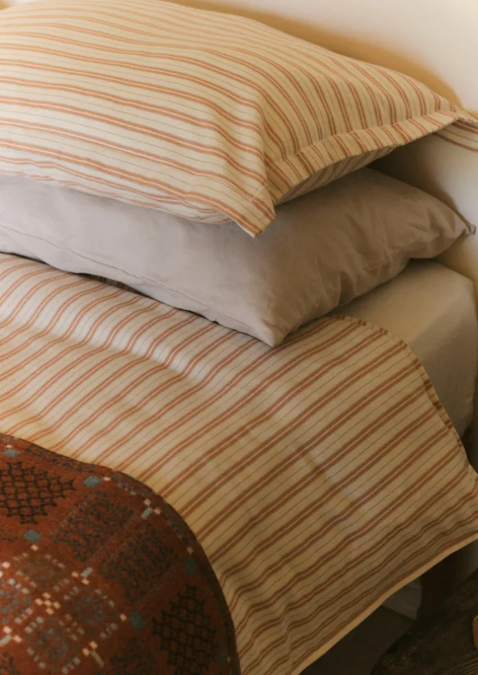 Ines Flannel Stripe Cotton Duvet Cover