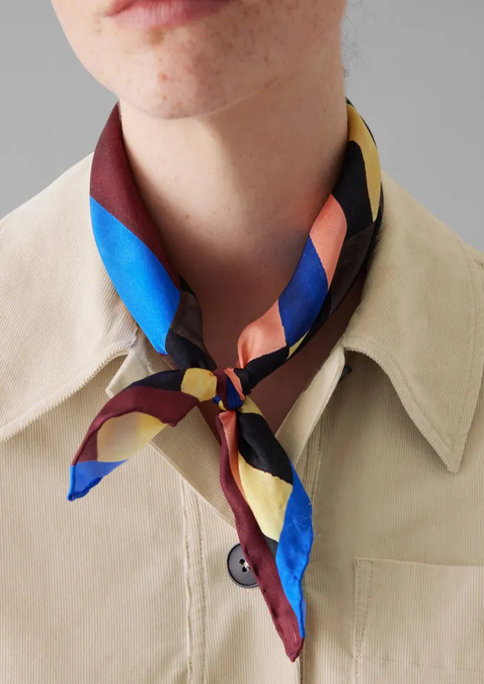 Isobel Harvey Silk Check Print Bandana