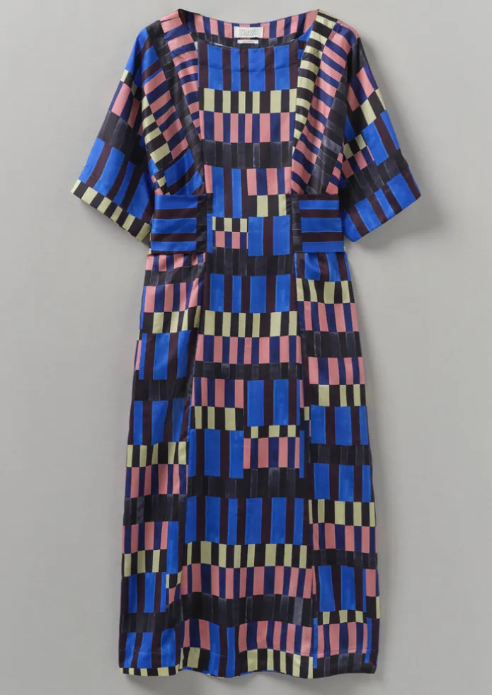 Isobel Harvey Tie Waist Check Print Dress