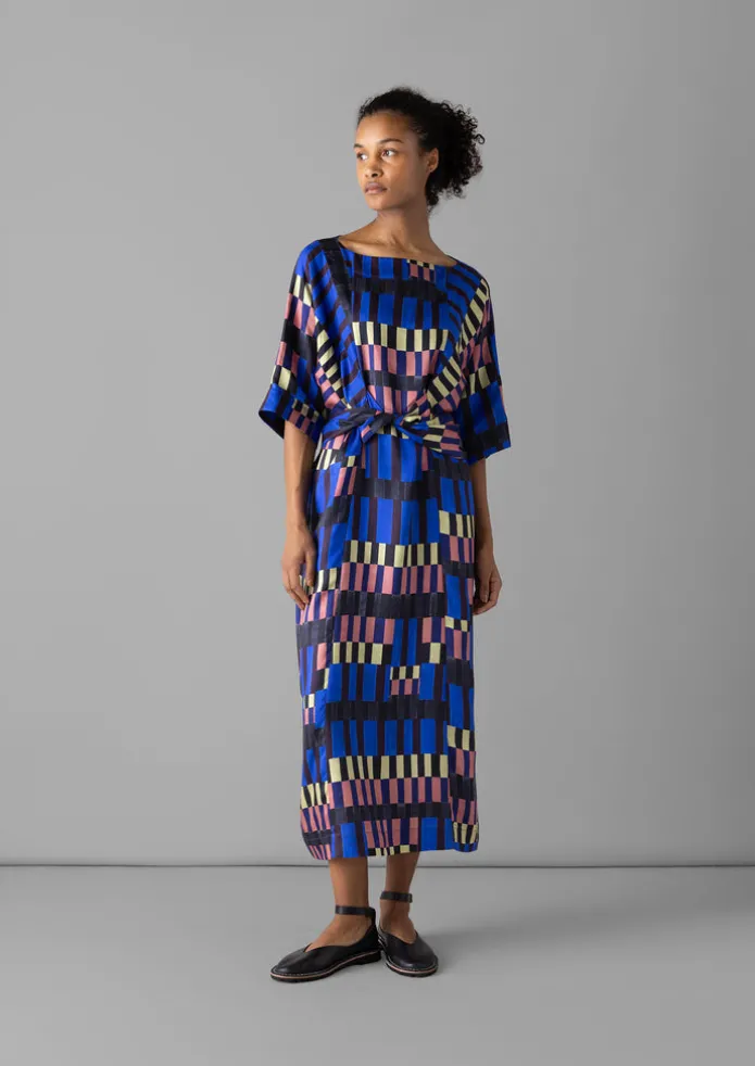 Isobel Harvey Tie Waist Check Print Dress