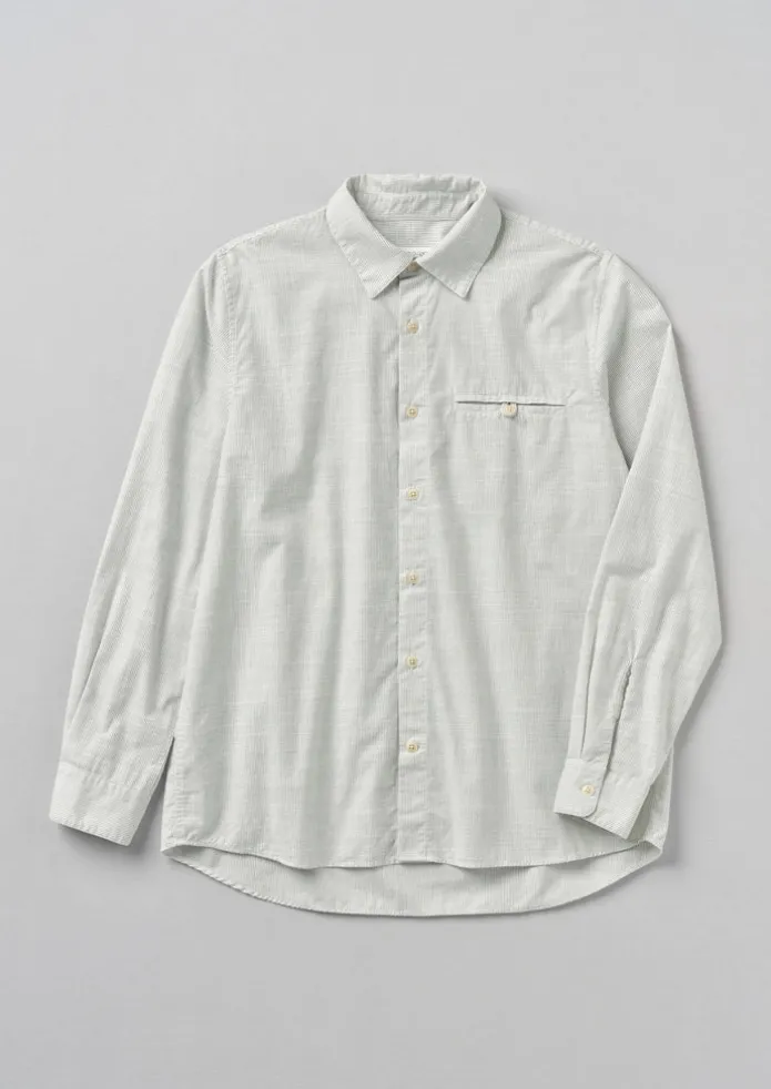 Jet Pocket Fine Stripe Cotton Shirt