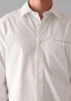 Jet Pocket Fine Stripe Cotton Shirt