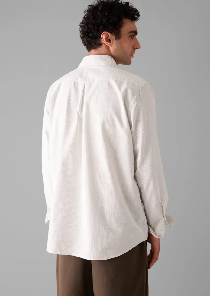 Jet Pocket Fine Stripe Cotton Shirt