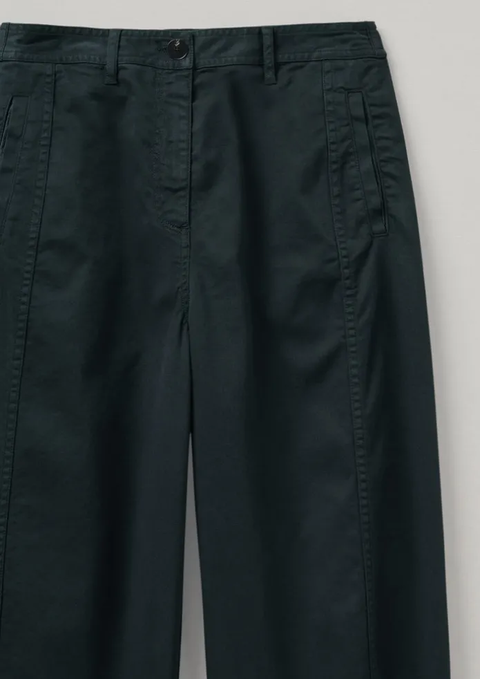 Kathe Flat Front Cotton Twill Trousers