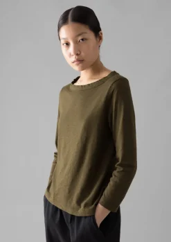 Lia Garment Dyed Boat Neck Tee