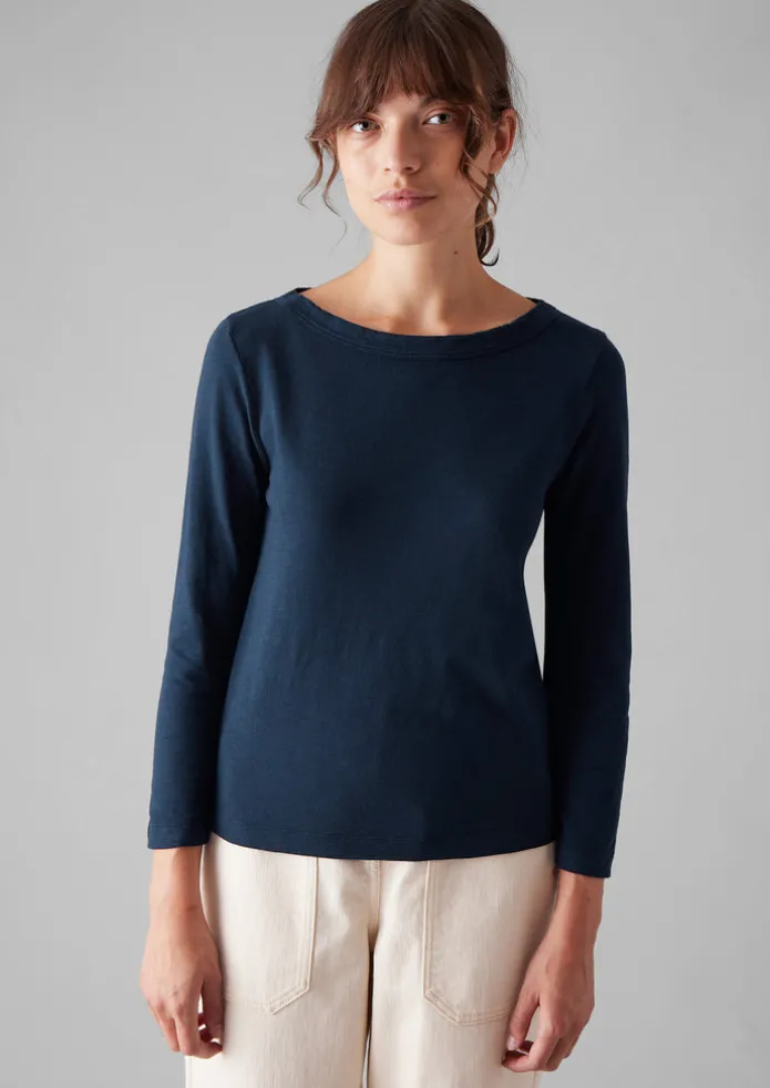 Lia Garment Dyed Boat Neck Tee