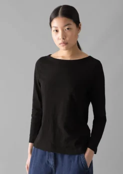 Lia Garment Dyed Boat Neck Tee