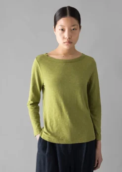Lia Garment Dyed Boat Neck Tee