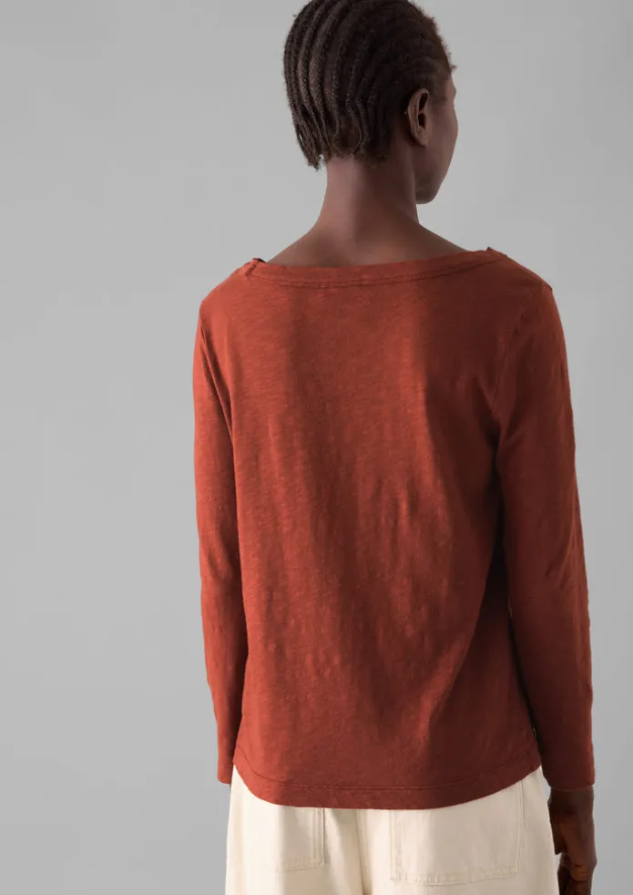 Lia Garment Dyed Boat Neck Tee