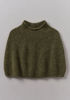 Lofty Alpaca Blend Knitted Poncho