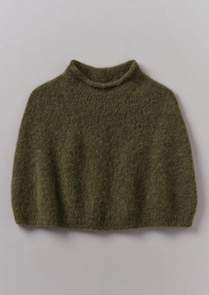 Lofty Alpaca Blend Knitted Poncho