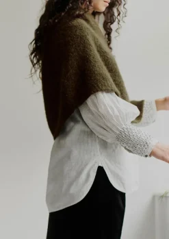 Lofty Alpaca Blend Knitted Poncho